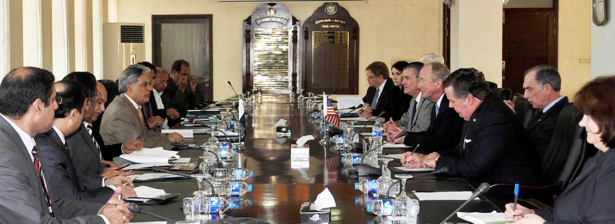 finance minister ishaq dar meets with the us delegation in islamabad on friday photo pid