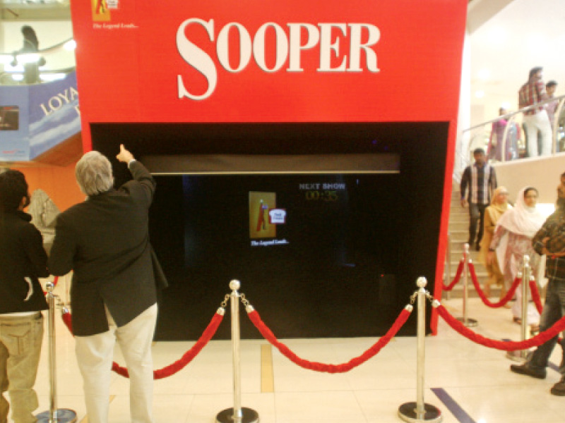 the sooper holographic mall activity held at dolmen mall on tariq road aimed to influence consumers thinking by 3d stimulation photo athar khan express