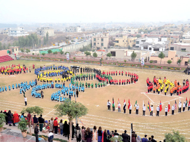 the event kicked off with participating students marching in colourful formations photo express the event kicked off with participating students marching in colourful formations photo express