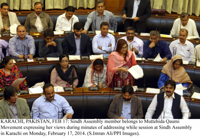 an mpa belonging to the mqm speaks during the sindh assembly session on monday before it erupted photo ppi an mpa belonging to the mqm speaks during the sindh assembly session on monday before it erupted photo ppi