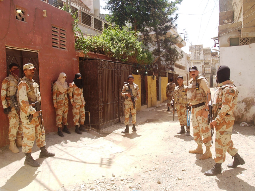 rangers personnel during a targeted operation in karachi photo rashid ajmeri