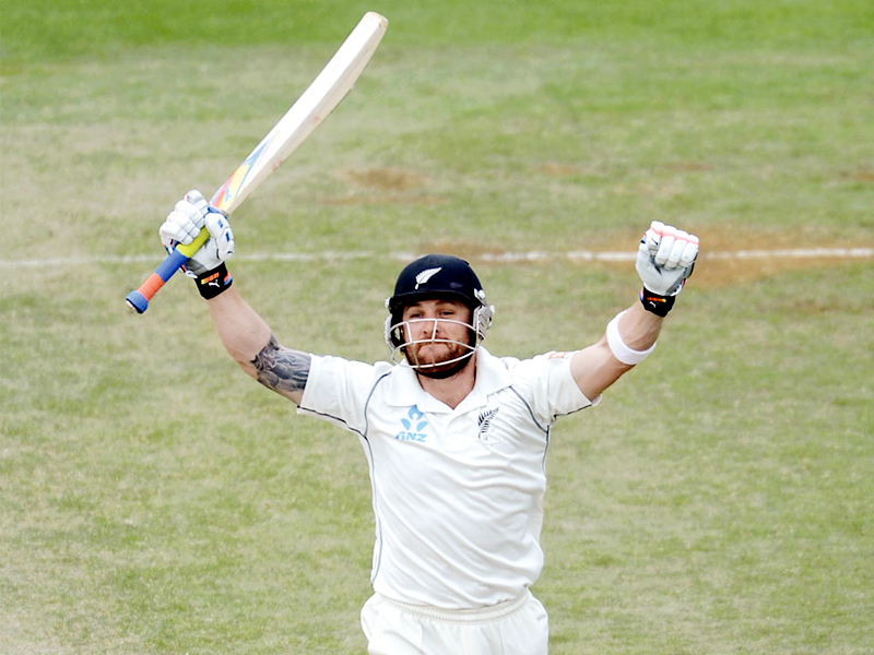 mccullum is the first new zealand batsman to score a triple century in test cricket his heroics helped his team escape a certain defeat in wellington photo afp