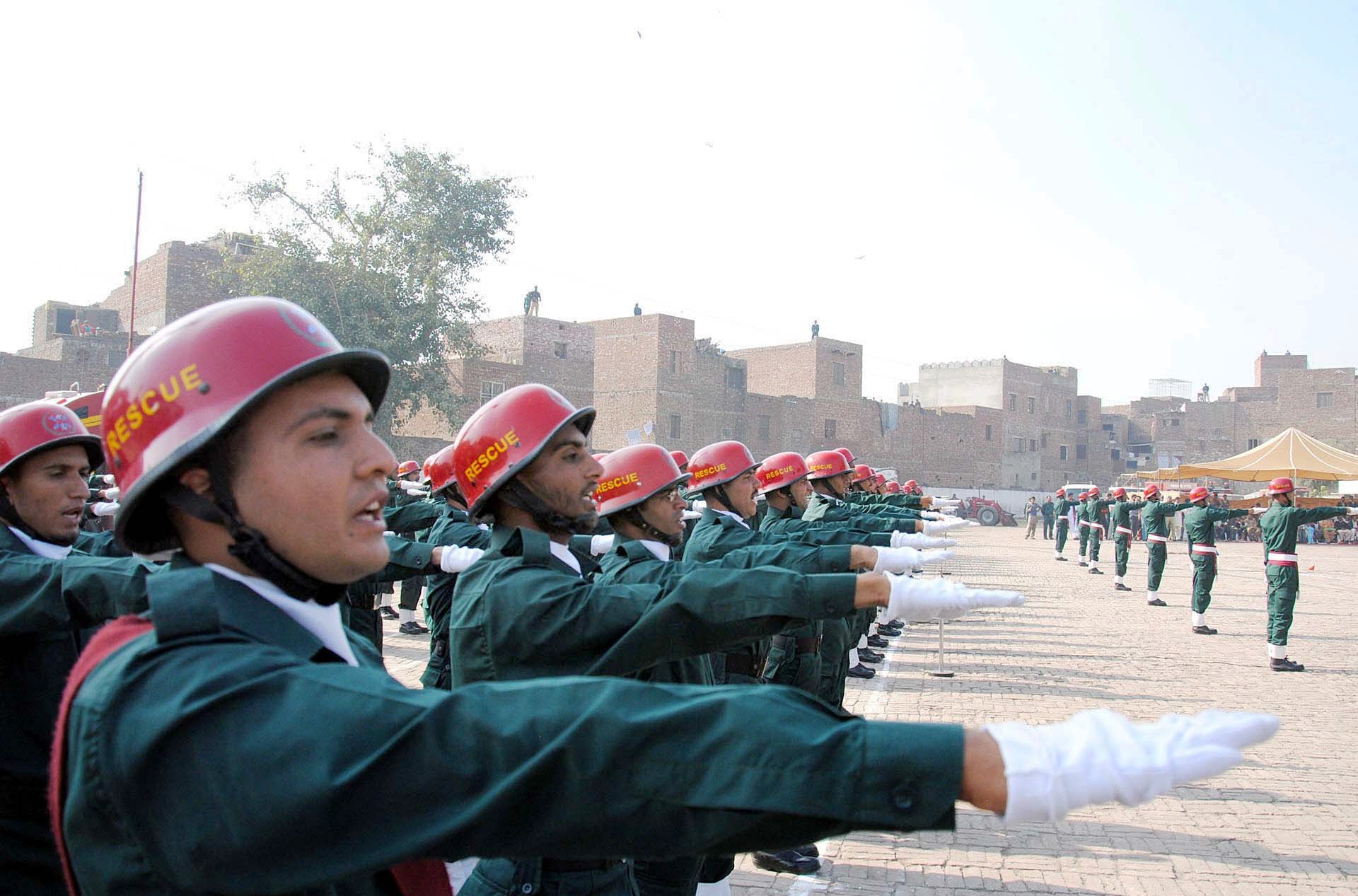 a file photo of rescue officials taking oath photo file