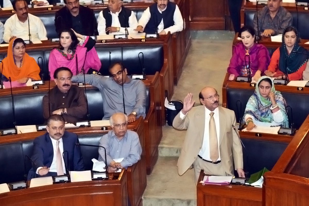 sindh chief minister qaim ali shah during the sindh assembly session on tuesday photo mohammad azeem express