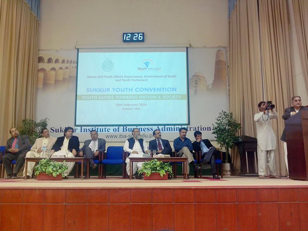 speakers at the sukkur youth convention at the iba sukkur campus on tuesday photo courtesy iba sukkur facebook