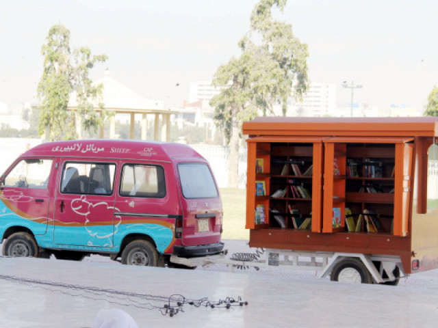 the mobile library mostly comprising donated book will visit popular public places photo ayesha mir express the mobile library mostly comprising donated book will visit popular public places photo ayesha mir express