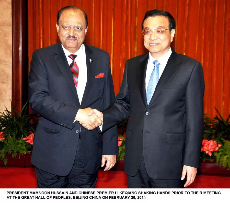 president mamnoon hussain l and chinese premier li keqiang shake hands prior to their meeting at the great hall of peoples in beijing china photo pid president mamnoon hussain l and chinese premier li keqiang shake hands prior to their meeting at the great hall of peoples in beijing china photo pid