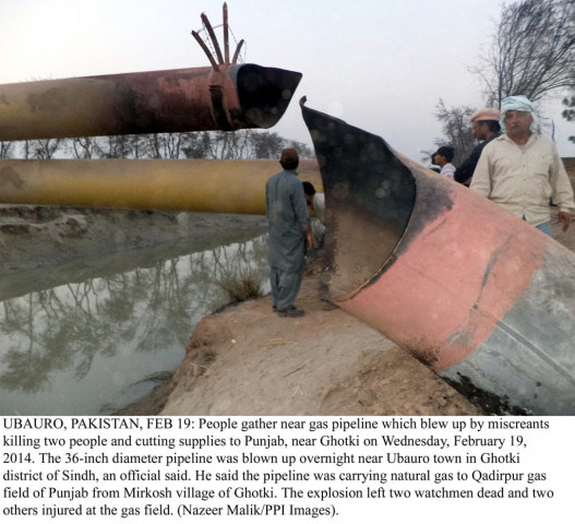 two people died in the gas pipeline explosion in ghotki on february 19 in the qadirpur gas field photo ppi two people died in the gas pipeline explosion in ghotki on february 19 in the qadirpur gas field photo ppi