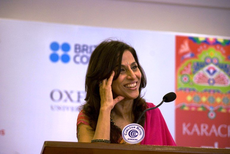 a file photo of indian journalist and novelist shobhaa de during karachi literature festival photo ayesha mir express