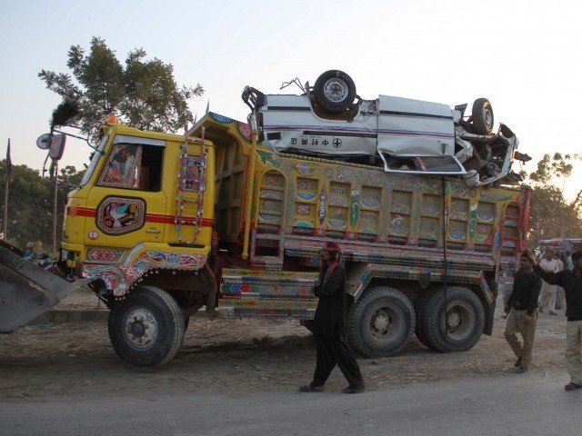 the accident which occurred on january 15 on a link road between nawabshah and qazi ahmed claimed the lives of 24 persons photo afp file