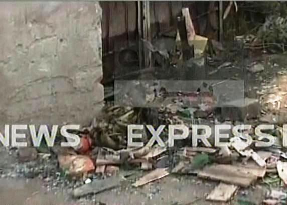 an express news screengrab showing the blast site