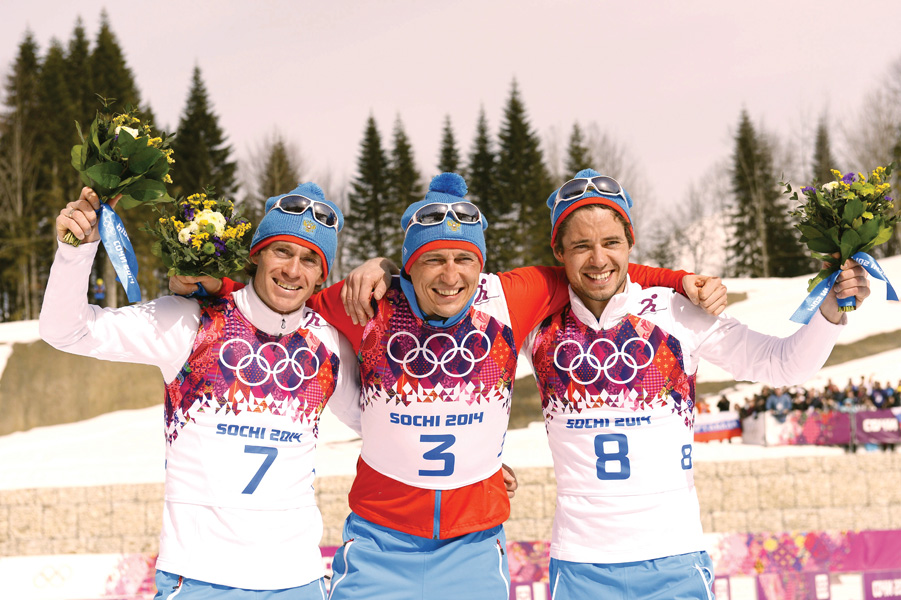 legkov won gold in the blue riband distance his russian teammates took silver and bronze as the hosts confirmed their supremacy in sochi photo afp