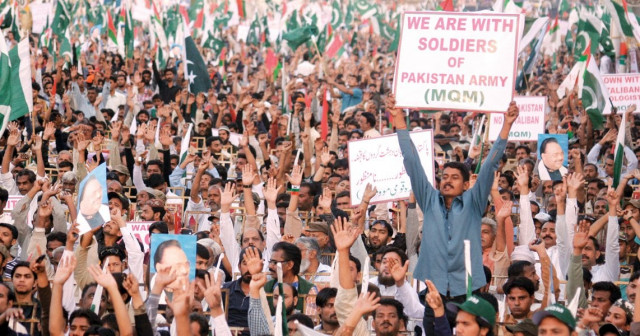 mqm supporters gather at a rally in karachi photo athar khan express mqm supporters gather at a rally in karachi photo athar khan express