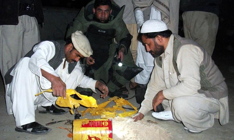 an old photo of bds officials defusing a bomb found outside tableeghi markaz in nowshera photo online