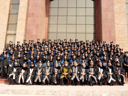 the graduating batch and faculty members enjoy a moment in the sun photo express