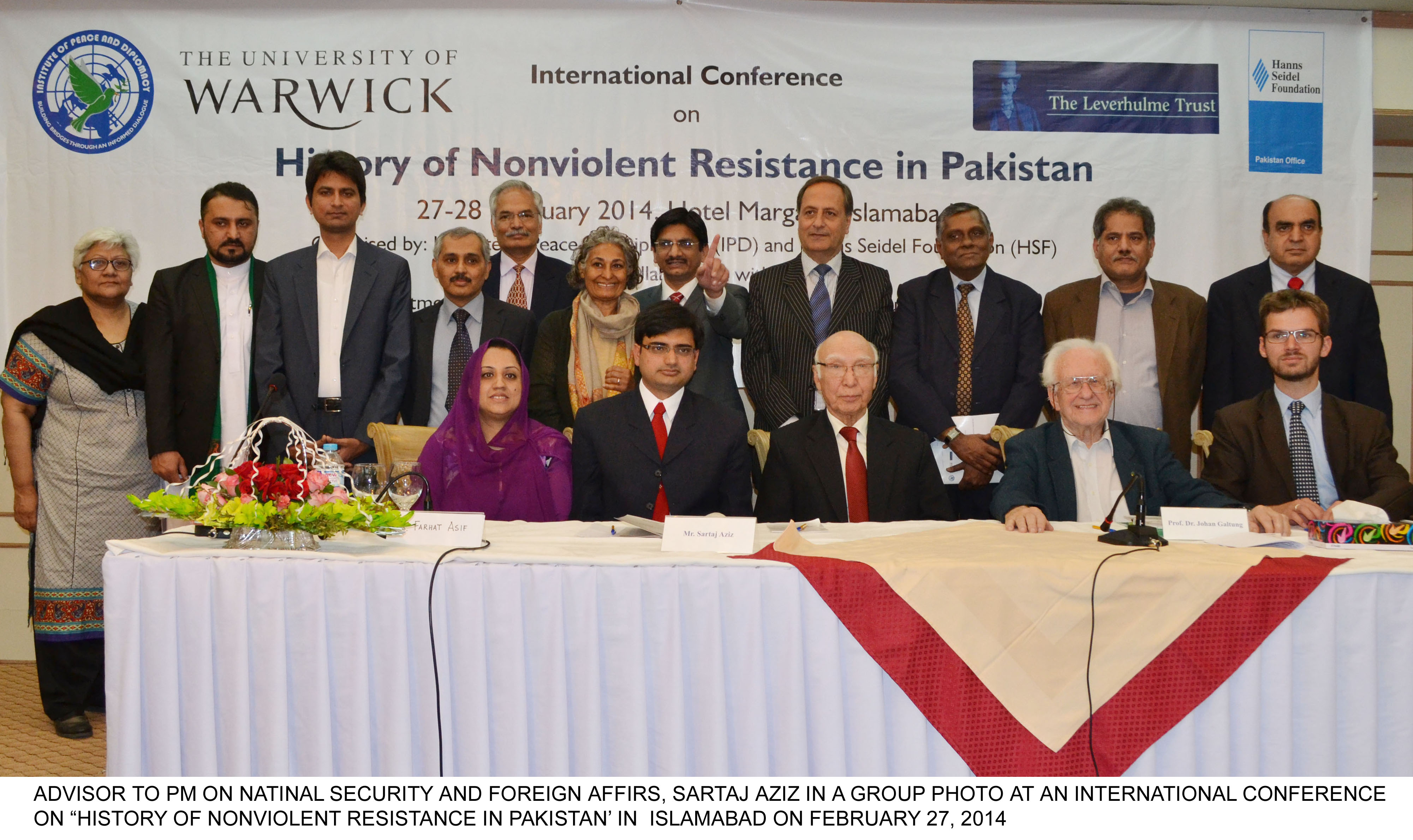 advisor to prime minister on national security and foriegn affairs sartaj aziz c during a conference on thursday photo pid