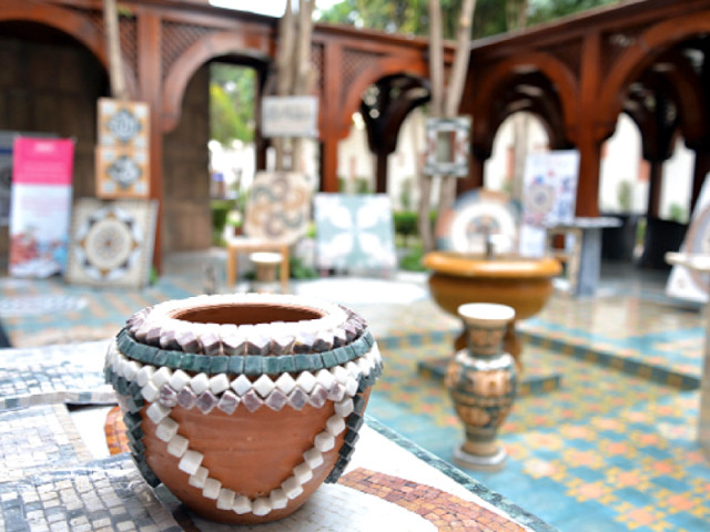 mosaic creations by rural artisans displayed at an exhibit at the hotel photo express mosaic creations by rural artisans displayed at an exhibit at the hotel photo express