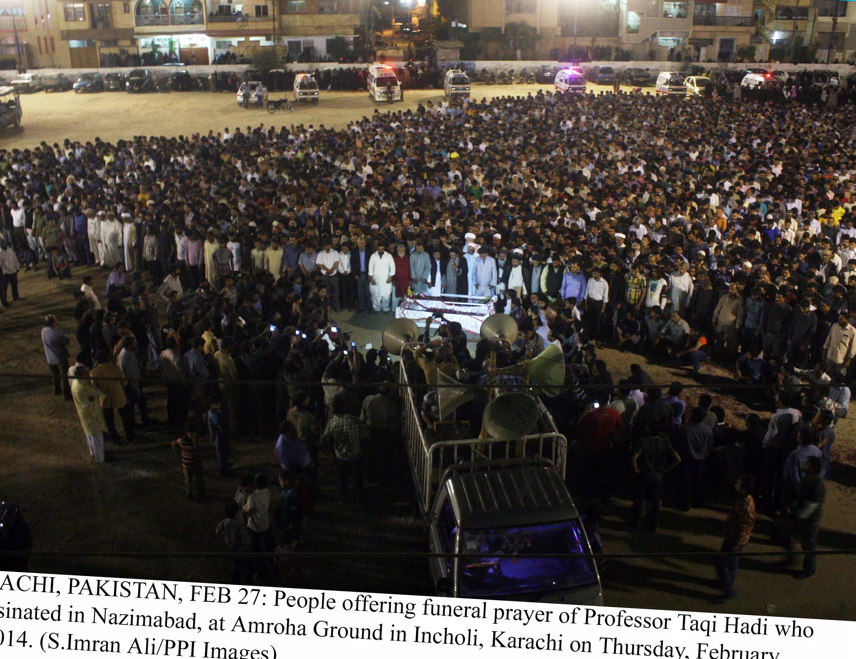people gather to offer funeral prayers for professor taqi hadi naqvi who was shot dead on thursday photo ppi people gather to offer funeral prayers for professor taqi hadi naqvi who was shot dead on thursday photo ppi