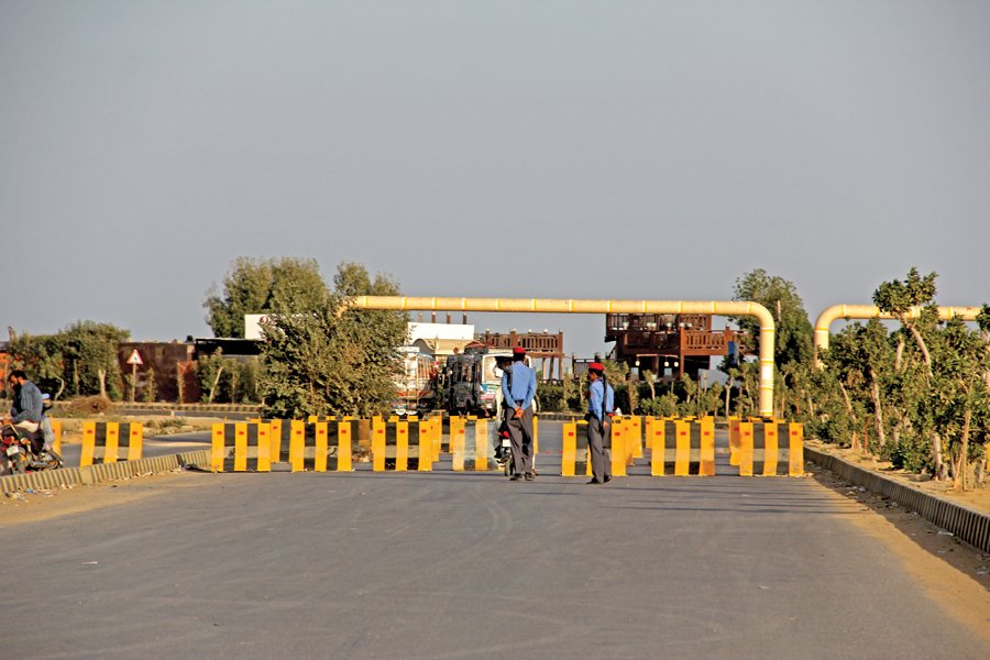 the dha vigilance teams were manning the concrete barriers placed on the main roads leading to do darya food street in dha phase viii by citing security reasons photo file