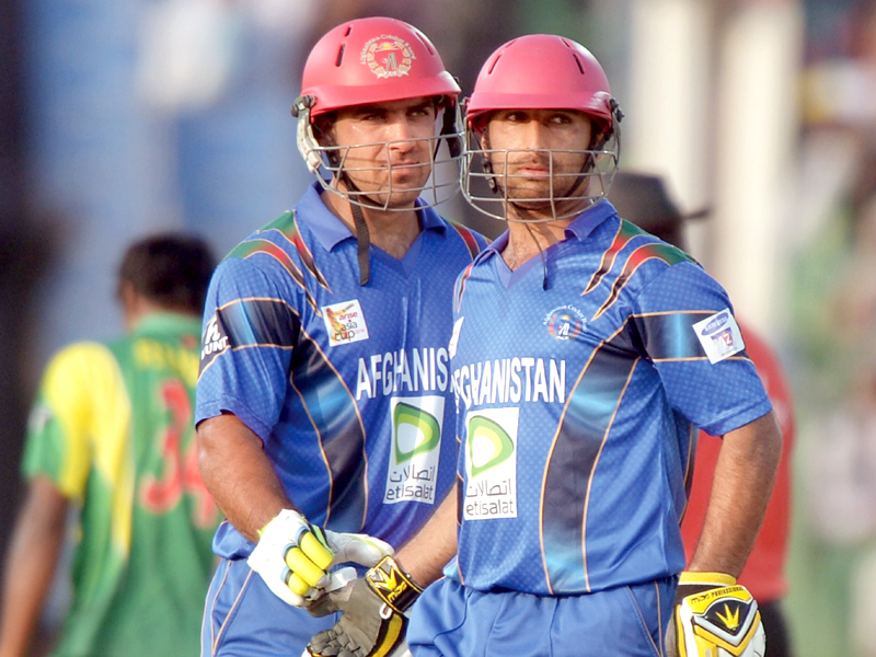 asghar stanikzai and samiullah shenwari laid the foundations of a historic win for their team with a batting assault that left the hosts stunned in fatullah photo afp