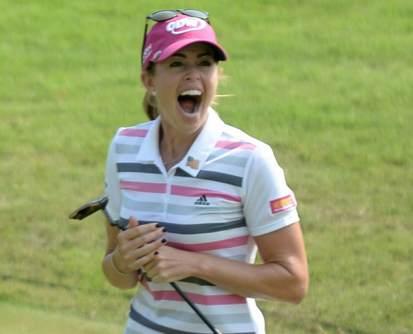 paula creamer of the us reacts after winning the final round of the 2014 hsbc women 039 s champions golf tournament in singapore on march 2 2014 photo afp paula creamer of the us reacts after winning the final round of the 2014 hsbc women 039 s champions golf tournament in singapore on march 2 2014 photo afp