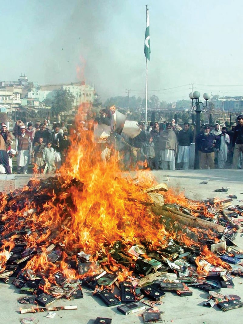 video cassettes being burnt during the then mma government photos courtesy center for peace and cultural studies