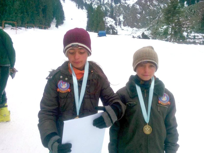 asma afzal and sonia afzal after winning a paf ski contest photo express