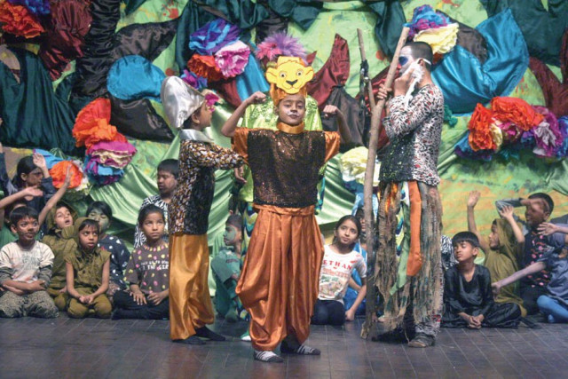 the children from the garage school act out the lion king as the first play of the school in which they perform the most dramatic scenes from the movie with precision and fervour photos athar khan express the children from the garage school act out the lion king as the first play of the school in which they perform the most dramatic scenes from the movie with precision and fervour photos athar khan express
