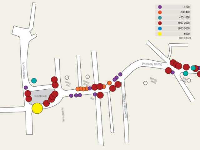 each dot stands for a billboard we mapped a total of 141 from hotel metropole to gora qabristan along shahrah e faisal a 3km strip creative kiran shahid express each dot stands for a billboard we mapped a total of 141 from hotel metropole to gora qabristan along shahrah e faisal a 3km strip creative kiran shahid express