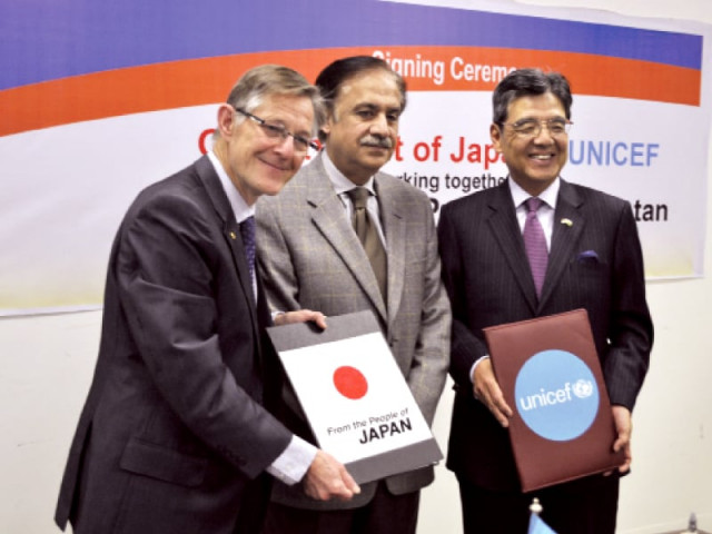 unicef representative dan rohrmann and japanese ambassador hiroshi inomata at the grant signing ceremony photo express unicef representative dan rohrmann and japanese ambassador hiroshi inomata at the grant signing ceremony photo express