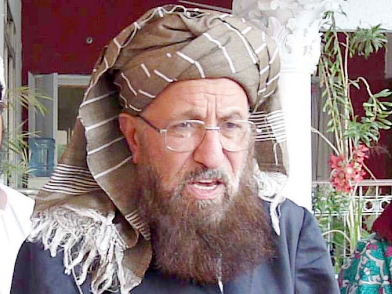 prime minister nawaz sharif has been continuously compelled to initiate a military operation but he does not want loss of human lives and displacement of millions of people says maulana samiul haq photo file