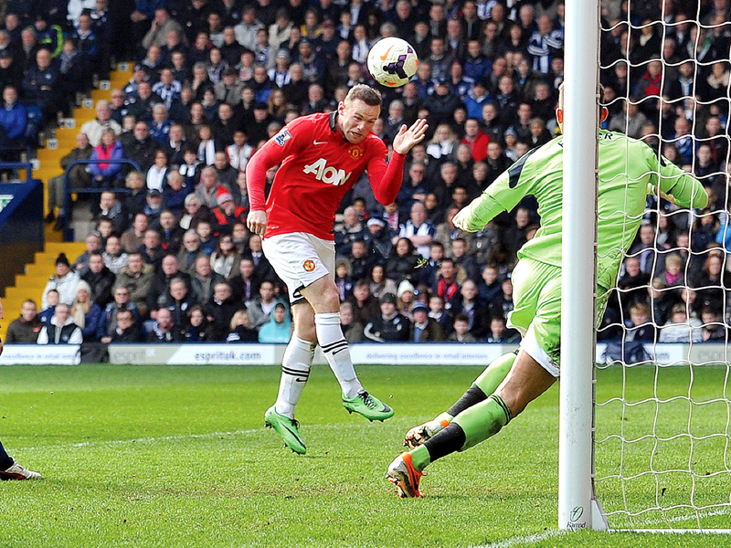 rooney nodded in a cross from rafael at the back post to claim his 11th league goal of the campaign photo afp