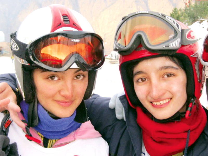 the region s latest talented catches are sonia and asma afzal from naltar valley bagging gold medals at a skiing competition last month photo file