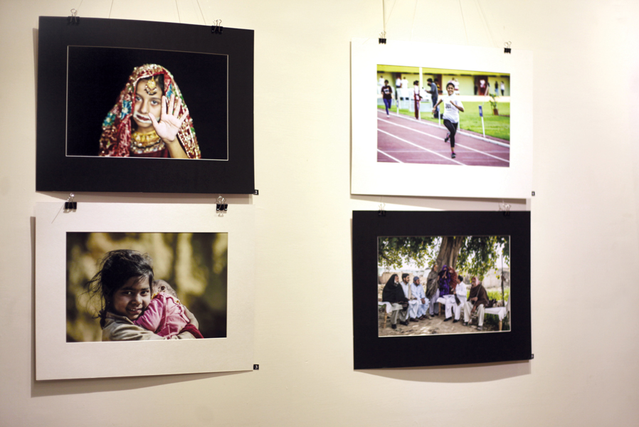 a photo array depicting the issues facing women left calligraphy with the words of two famous pakistani women right photos myra iqbal express