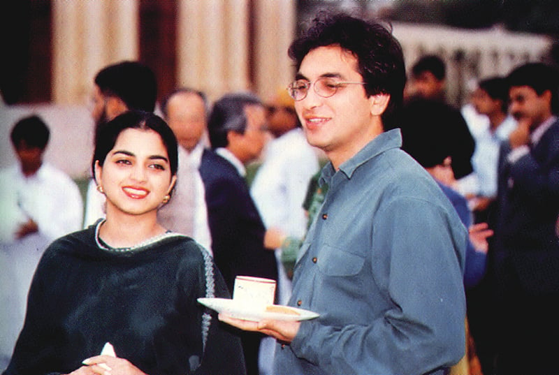 omar and sara azfar at a reception at the governor s house in karachi 1995