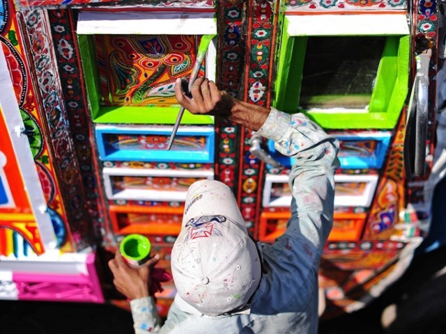 according to prof elias the decoration of each truck involves up to 13 artisans photo afp