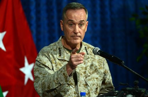 general joseph dunford commander of the international security assistance force isaf and united states forces in afghanistan photo afp