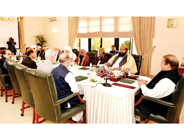 pakistan ulema council members met pm nawaz sharif on thursday photo ppi pakistan ulema council members met pm nawaz sharif on thursday photo ppi