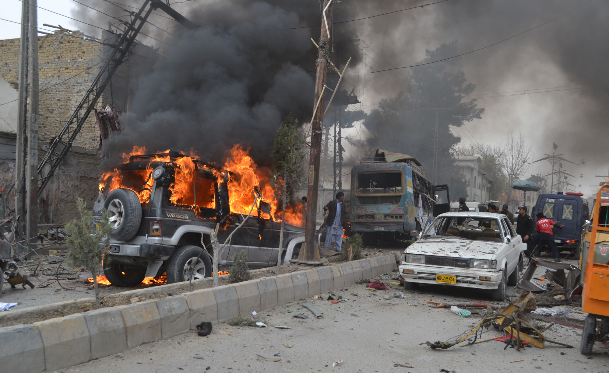 the damaged site in quetta photo banaras khan express