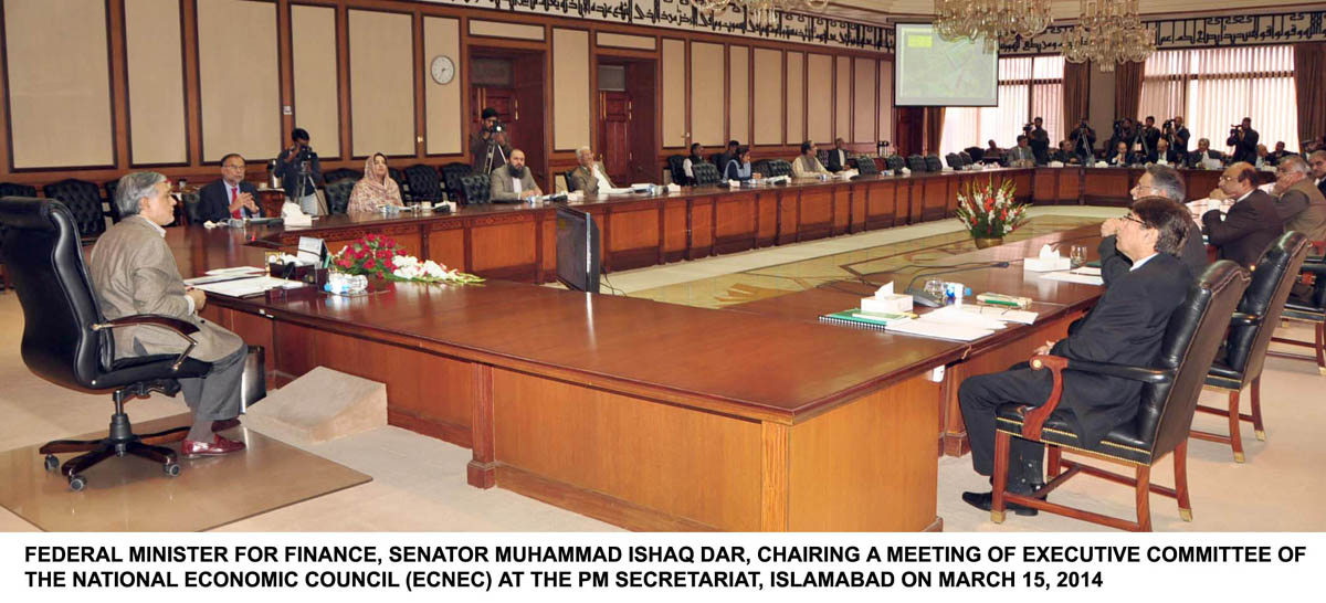 finance minister chairing the ecnec meeting in islamabad on saturday photo pid