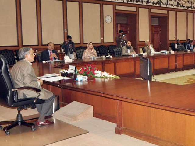 finance minister chairing the ecnec meeting in islamabad on saturday photo pid
