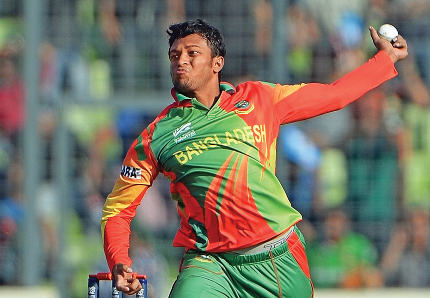 left arm spinner shakib al hasan grabbed three wickets for eight runs as afghanistan sent in to bat caved in for 72 in 17 1 overs photo afp