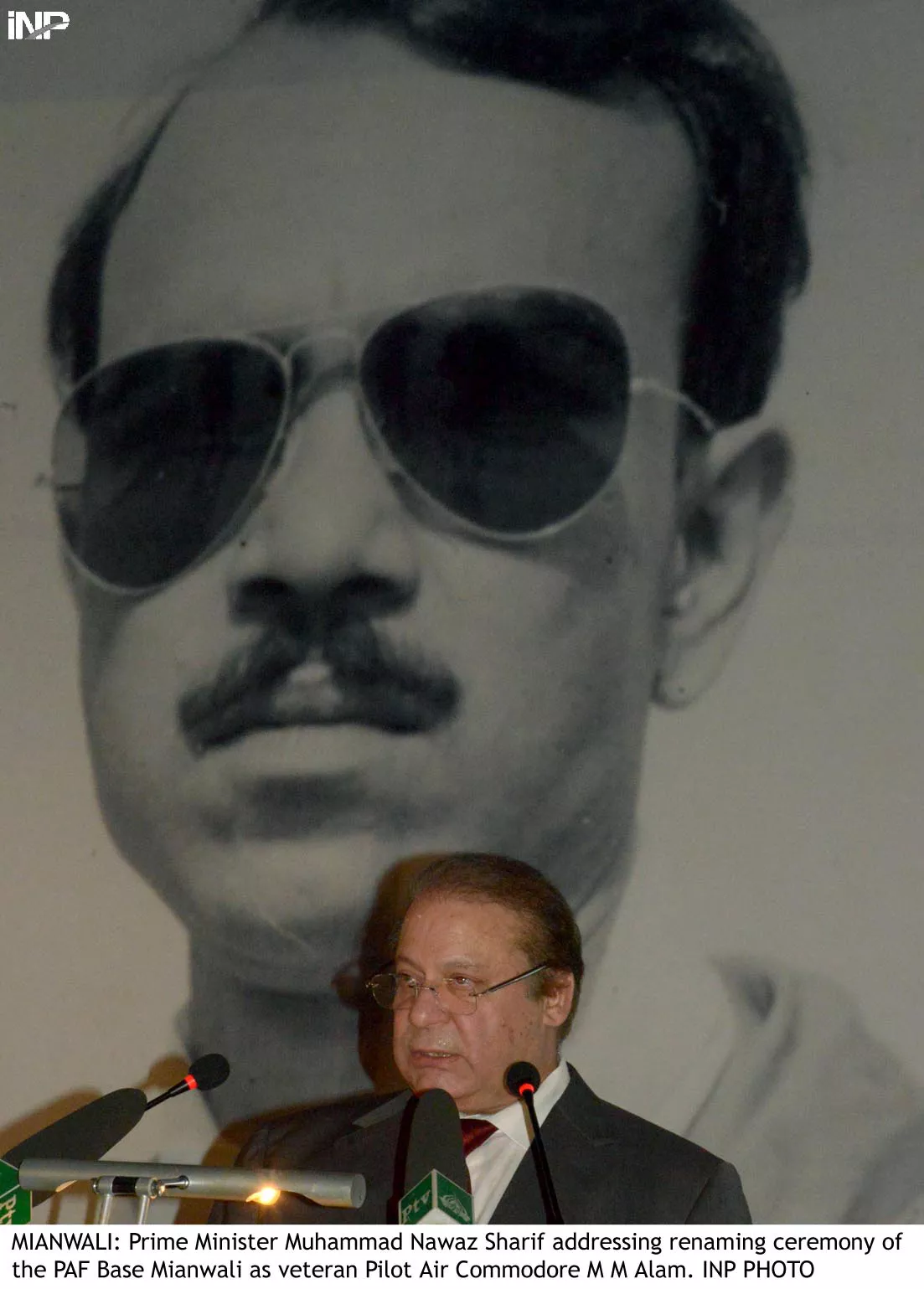 prime minister nawaz sharif addressing the renaming ceremony of paf base mianwali photo inp prime minister nawaz sharif addressing the renaming ceremony of paf base mianwali photo inp