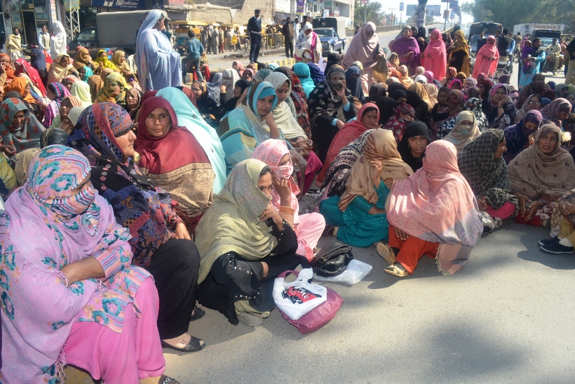 a file photo of lady health workers protesting for their rights in sargodha photo shahid bukhari express
