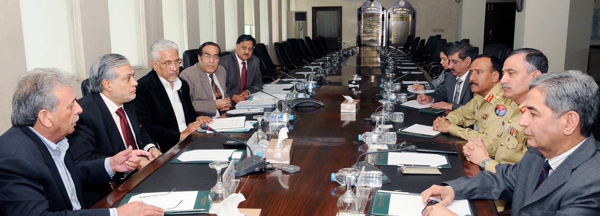 finance minister ishaq dar chairing the meeting in islamabad on march 20 2014 photo ppi