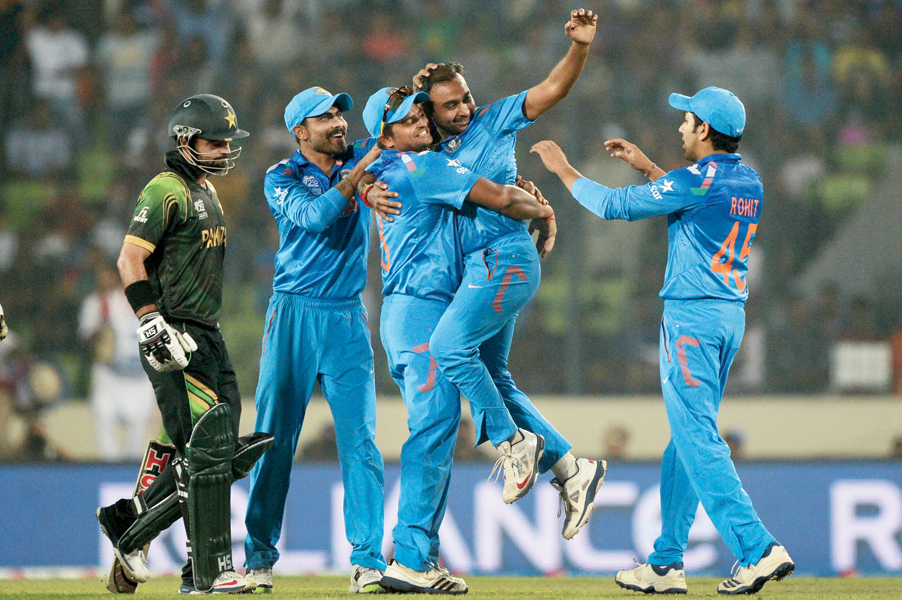 india beat pakistan in their opening world twenty20 match in mirpur to settle scores after their asia cup defeat at the same venue photo afp