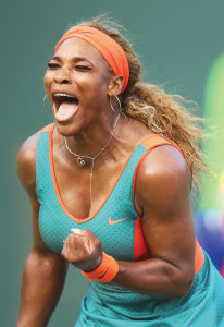 miami masters serena survives opening scare