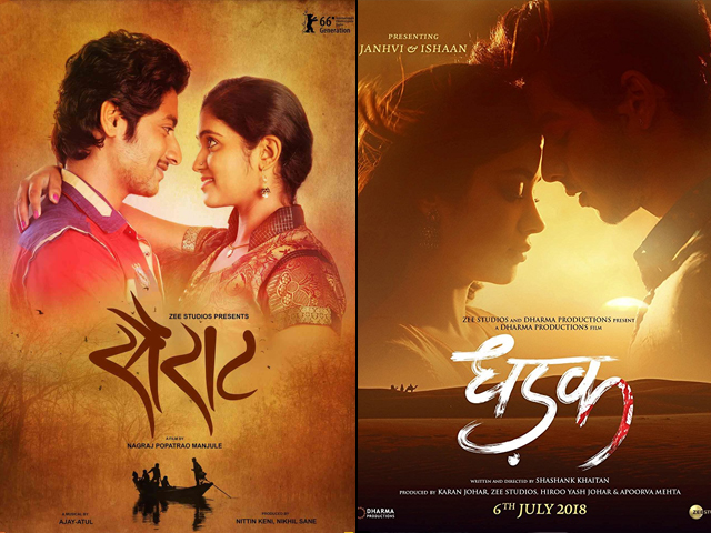 dhadak is an adaptation of the critically and universally acclaimed hard hitting marathi blockbuster sairat