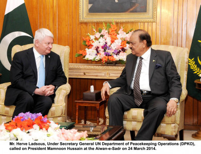 pakistan committed to un s peacekeeping missions president mamnoon