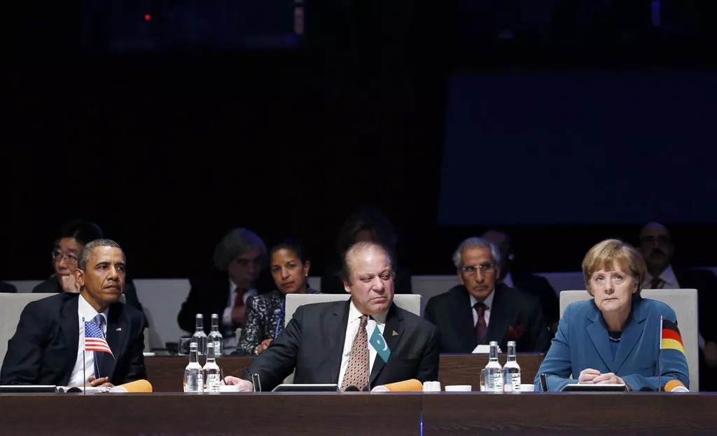 us president barack obama pakistan 039 s prime minister nawaz sharif and germany 039 s chancellor angela merkel l r attend attend the opening session of the nuclear security summit nss in the hague march 24 2014 photo reuters us president barack obama pakistan 039 s prime minister nawaz sharif and germany 039 s chancellor angela merkel l r attend attend the opening session of the nuclear security summit nss in the hague march 24 2014 photo reuters